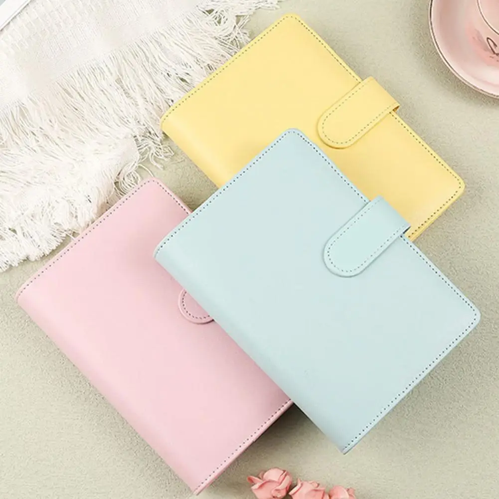 Loose-leaf Notebook 8.5-inch Binder Notebook Macaron Color Imitation Leather Student Loose-leaf Book Small Size Monthly Weekly