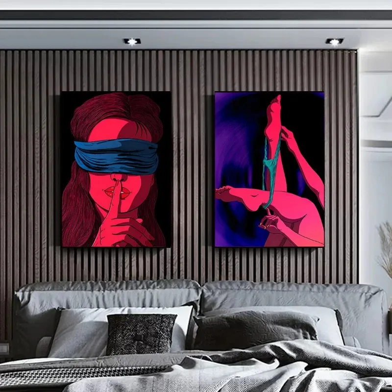 لوحة قماشية للنساء والرجال العراة ، حبيب تجريدي ، جسم عارية ، ملصقات ومطبوعات جنسية ، فن جداري ، صور للمنزل ، ديكور للسرير والغرفة #3
