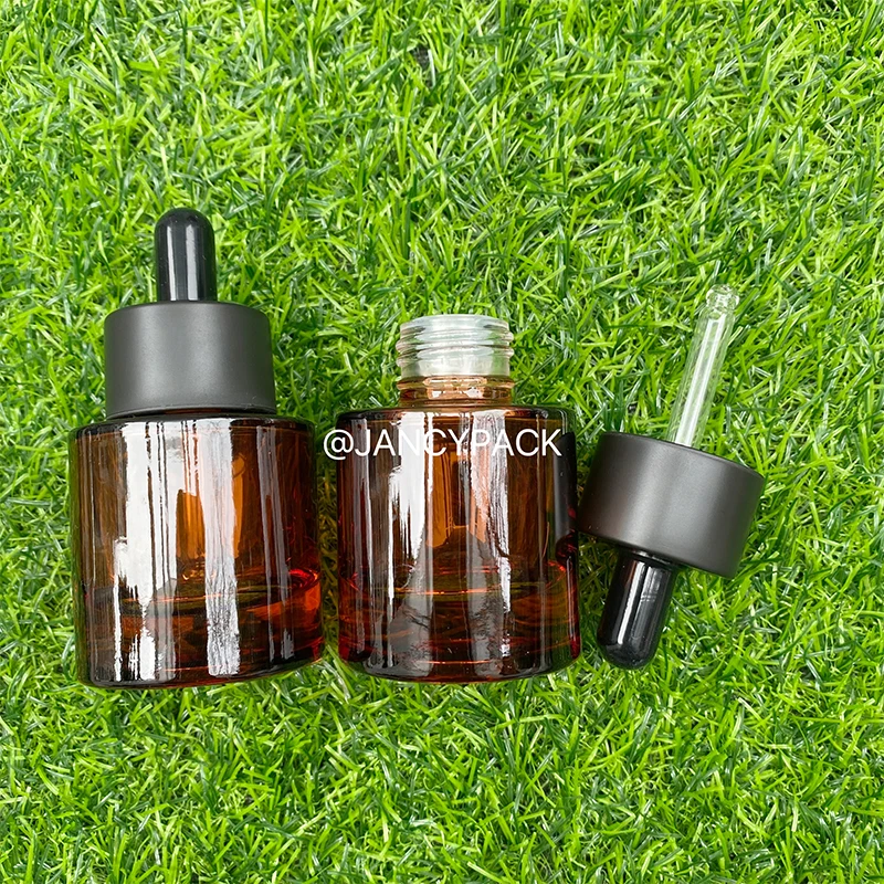 

30ml amber glass dropper bottle, light proof empty bottle essential oils cosmetics fluid containers glass packaging