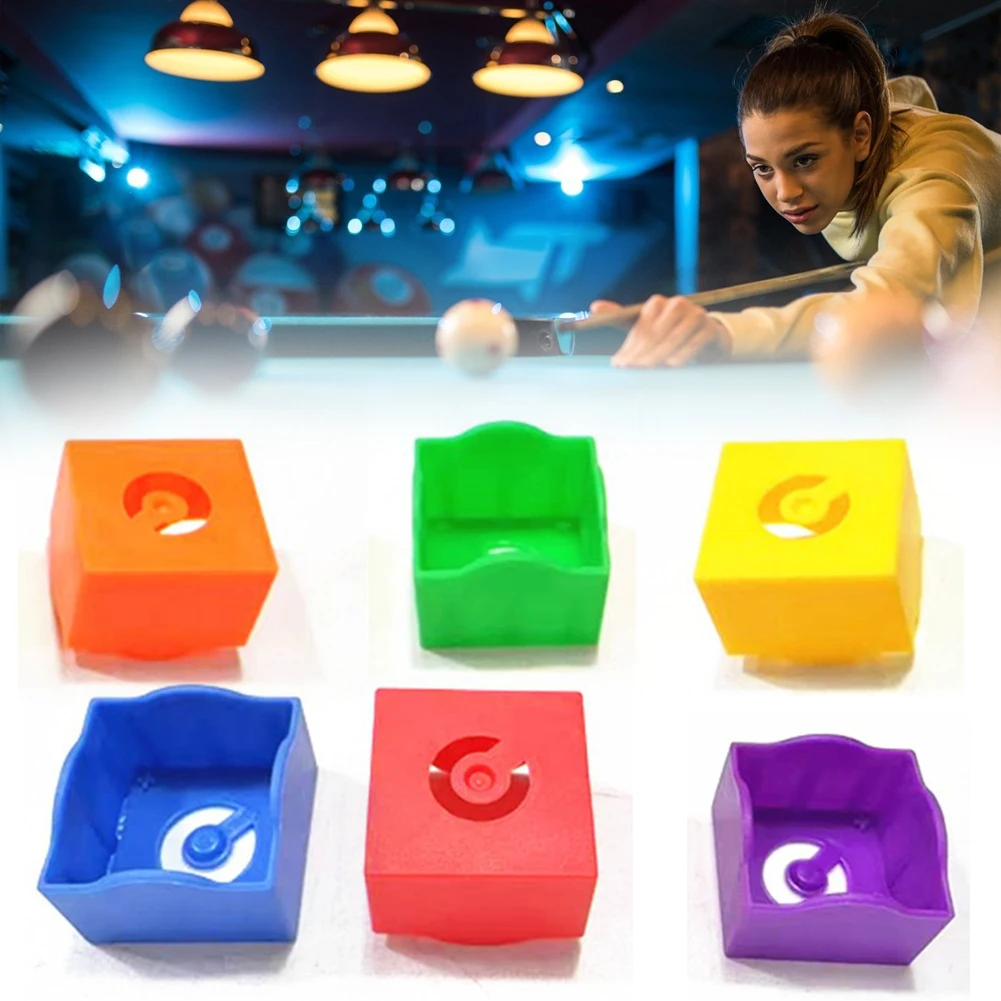 

12pcs Snooker Cue Rub Chalk Clamps Plastic 6 Colors Billiard Pole Chalk Box Square Professional Billiard Accessories