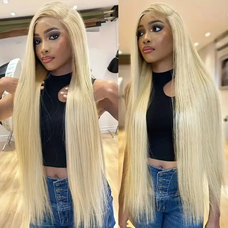 Rosabeauty 613 HD Bone Straight Hair Lace Front Human Hair Wigs 13x6 Blonde 5X5 Glueless 13X4 Frontal 250% Density 40 Inch Wig