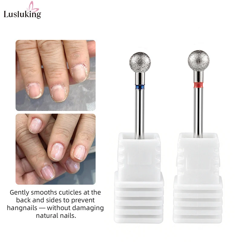 5mm Diamond Ball Nail Drill Bit For Cuticle Removal Manicure Prep Clean Nail Dead Skin Russian Manicure Salon Nail Art Tool