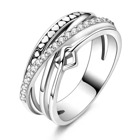 925 Silver Ring For Women Interlaced Heart Original Finger Ring Girls Party Accessories Jewelry