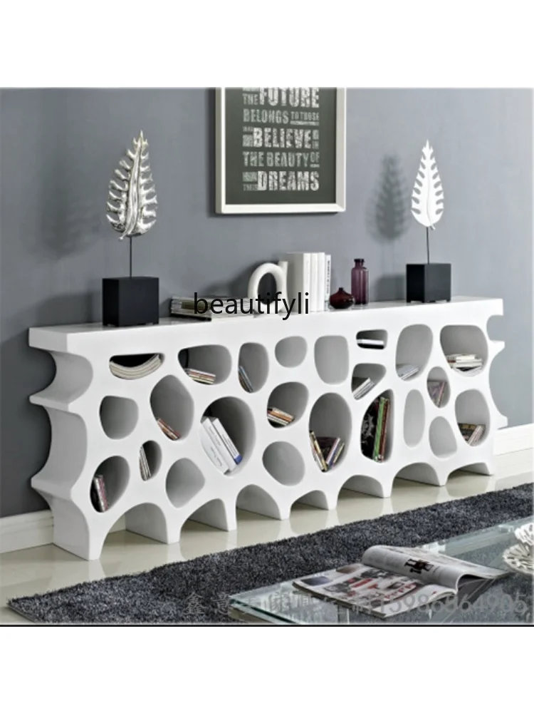 Creative Frp Bookshelf Living Room Subareas Screens Hollow Multi-Hole Shelf Art Booth Modern Shaped Hallway Table furniture