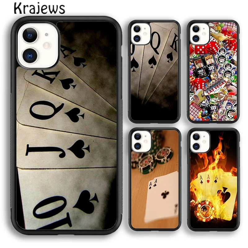 Krajews CASINO LAS VEGAS POKER Phone Case Cover For iPhone 16 15 14 plus XS XR 11 12 mini 13 pro max coque Fundas