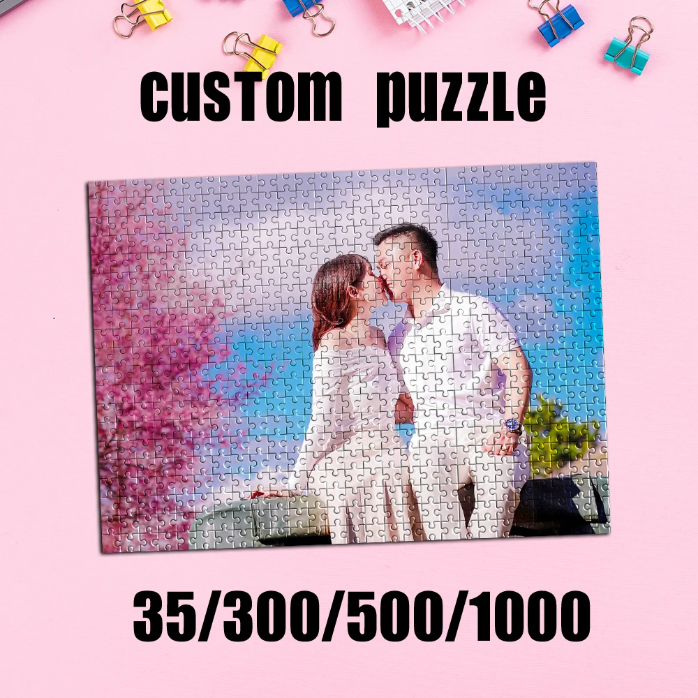 35/300/500/1000pcs Personalized Custom Photo Puzzle Couple Photos DIY Toy Decoration Collectible Gift Present Christmas