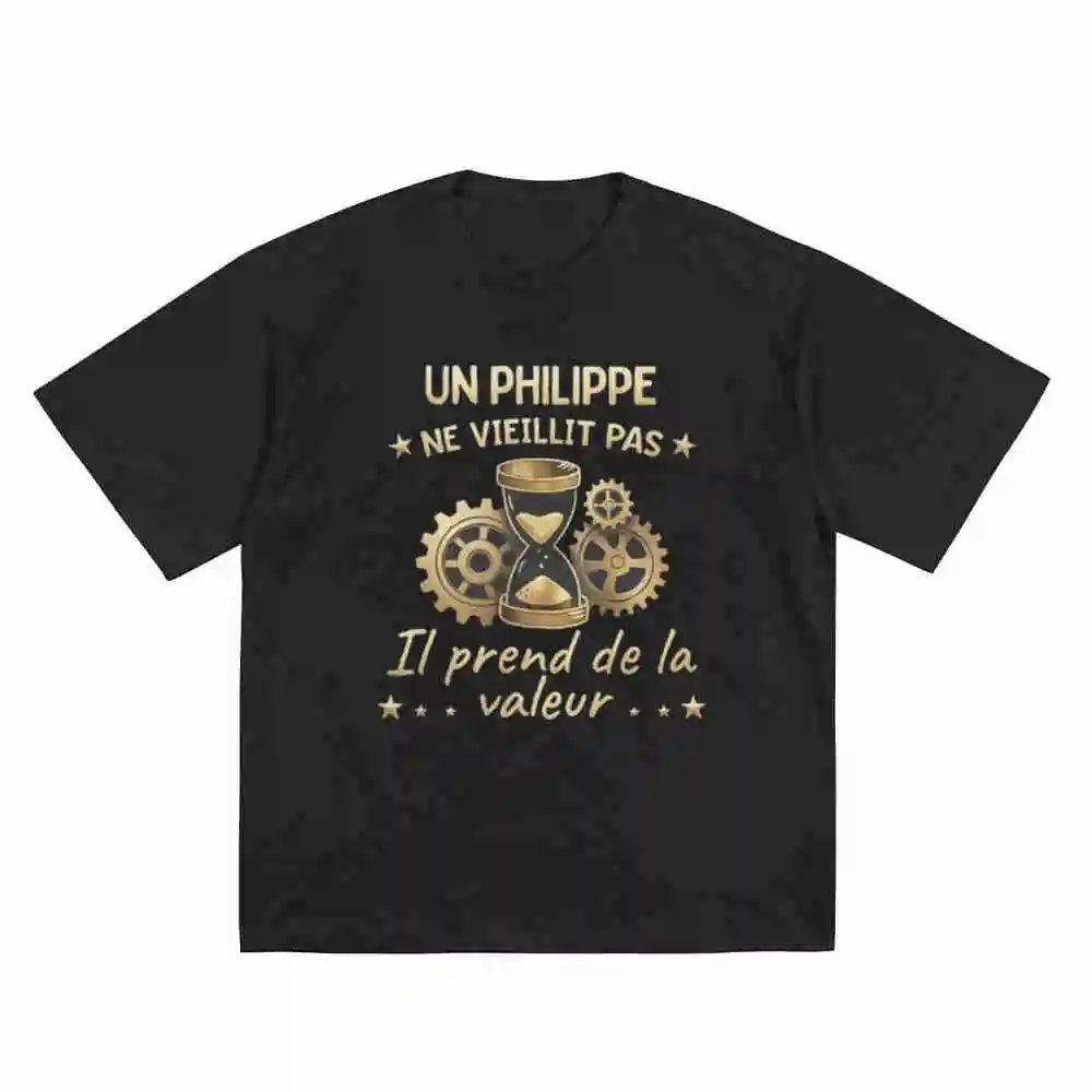 Philip Doesn'T Age He Gains Value Short Sleeve Tee 100% Cotton T-Shirt