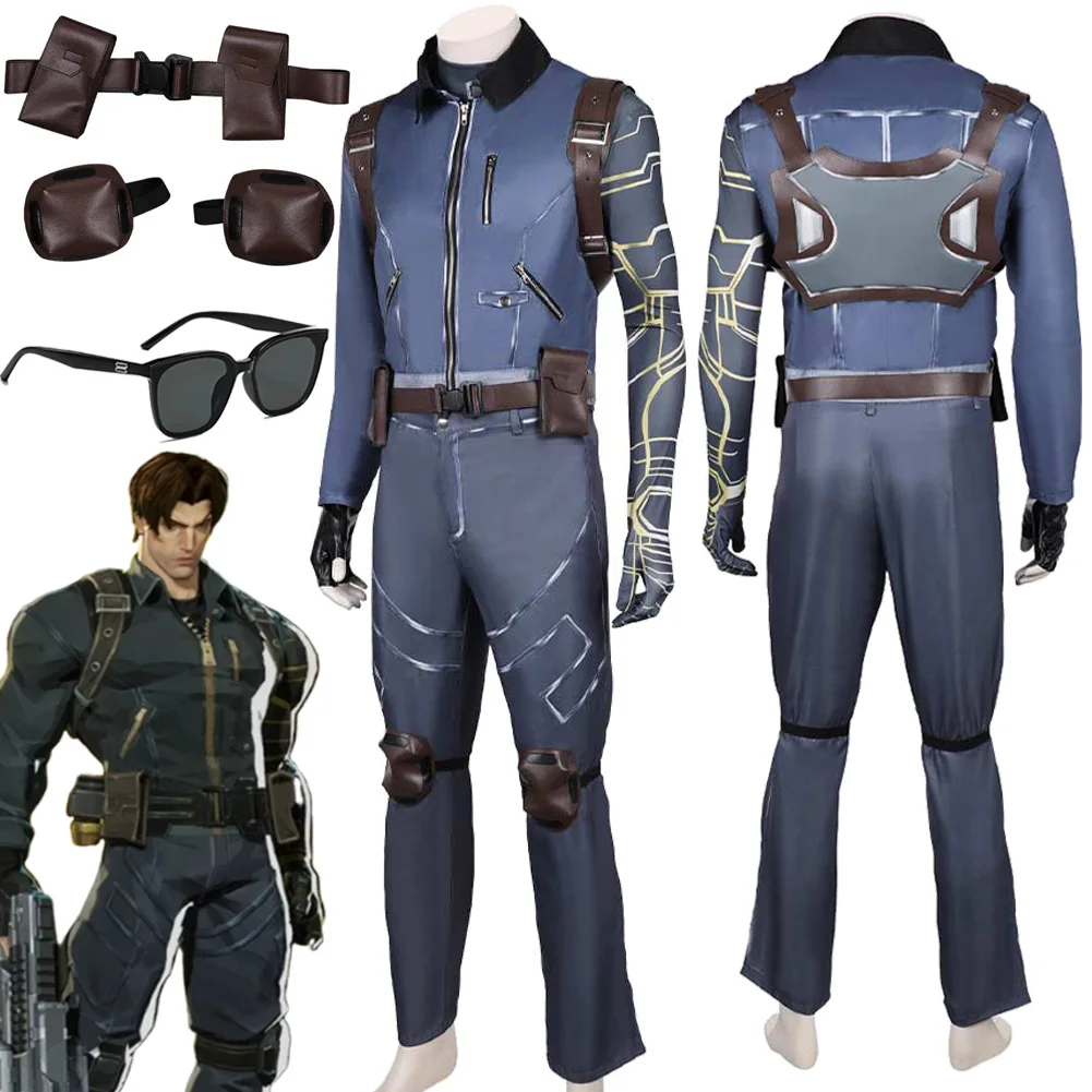 

Зимний костюм Cos Soldier для косплея, костюм с заклепками, мужская маскировка, фантазийная одежда, мужские очки для ролевых игр, поясная сумка, костюм для Хэллоуина