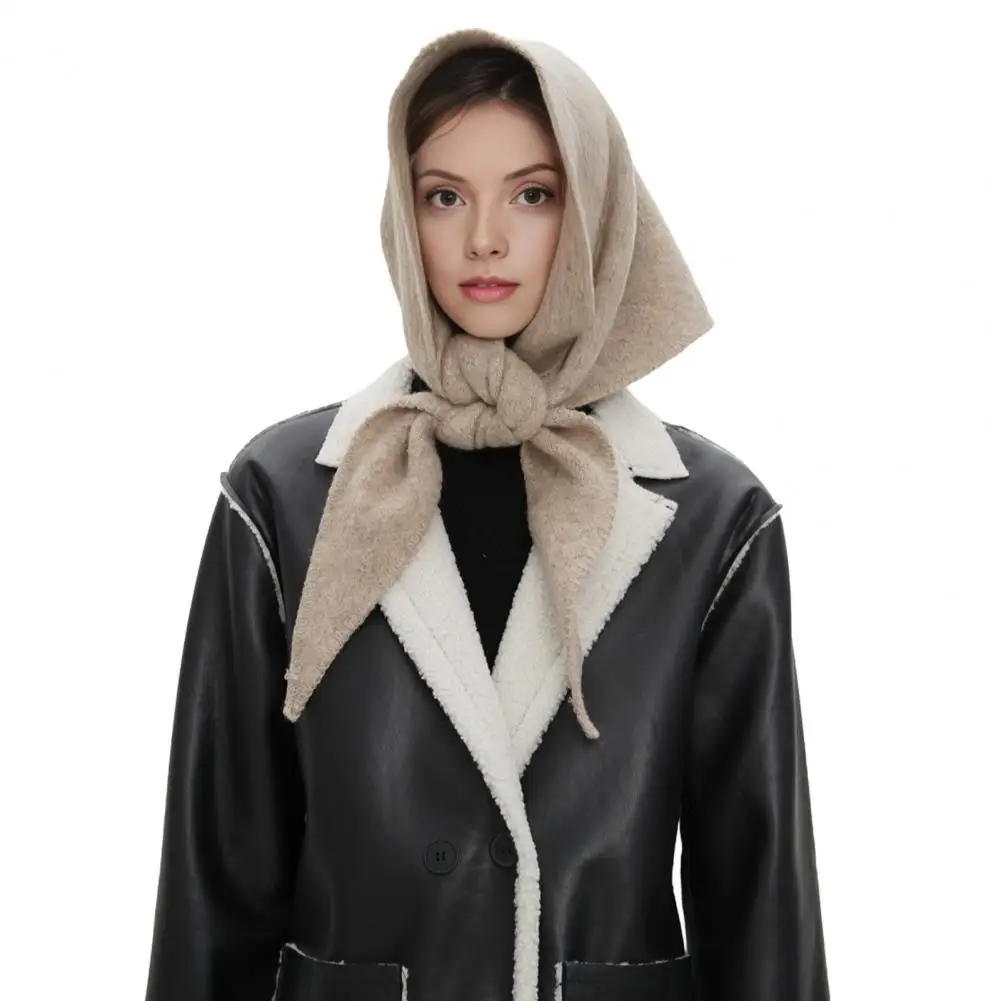 Knotted Design Shawl Elegant Women's Knitted Shawl Wraps Stylish Triangle Poncho Warm Cashmere Cape Cozy Winter for Fashionable
