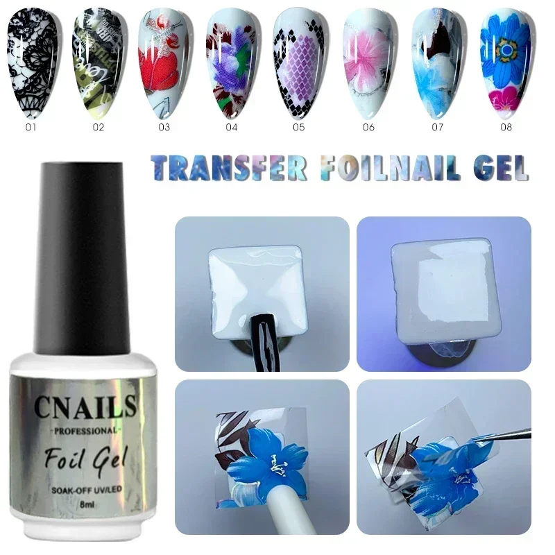 Deroi Top Coat Foil Gel for Nails Glue DIY Design Base Coat LED Manicure Foil Transfer Nail Polish Varnish Gel Paint Nail Art