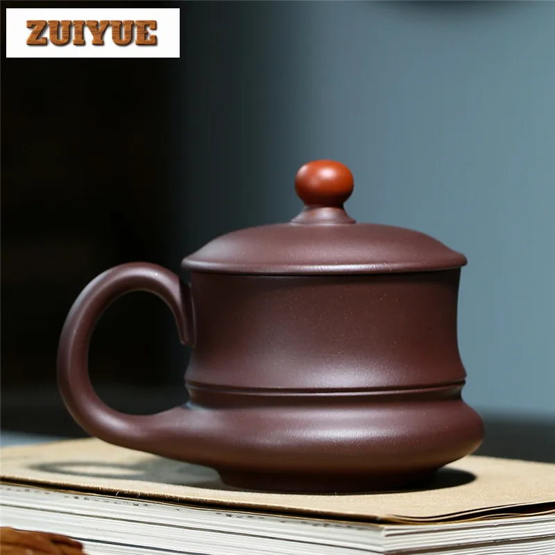 340ml Chinese Yixing Purple Clay Tea Mug Raw Ore Purle Mud Water Jug Handmade Zisha Personal Mater Cup Zisha Tea Ceremony Gift