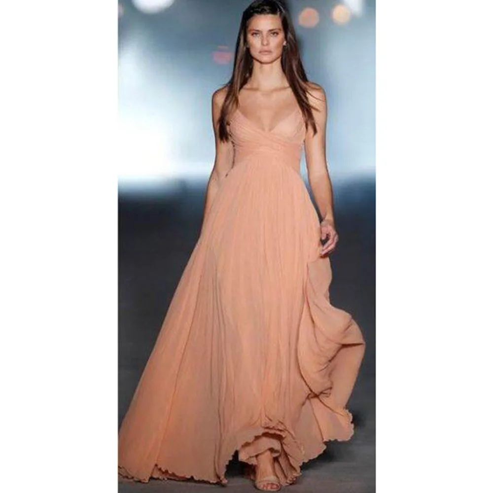 

Simple Pink Evening Dresses V Neck Sleeveless High Quality Banquet Celebrity A Line Formal Occasion Male Clothing Elegant