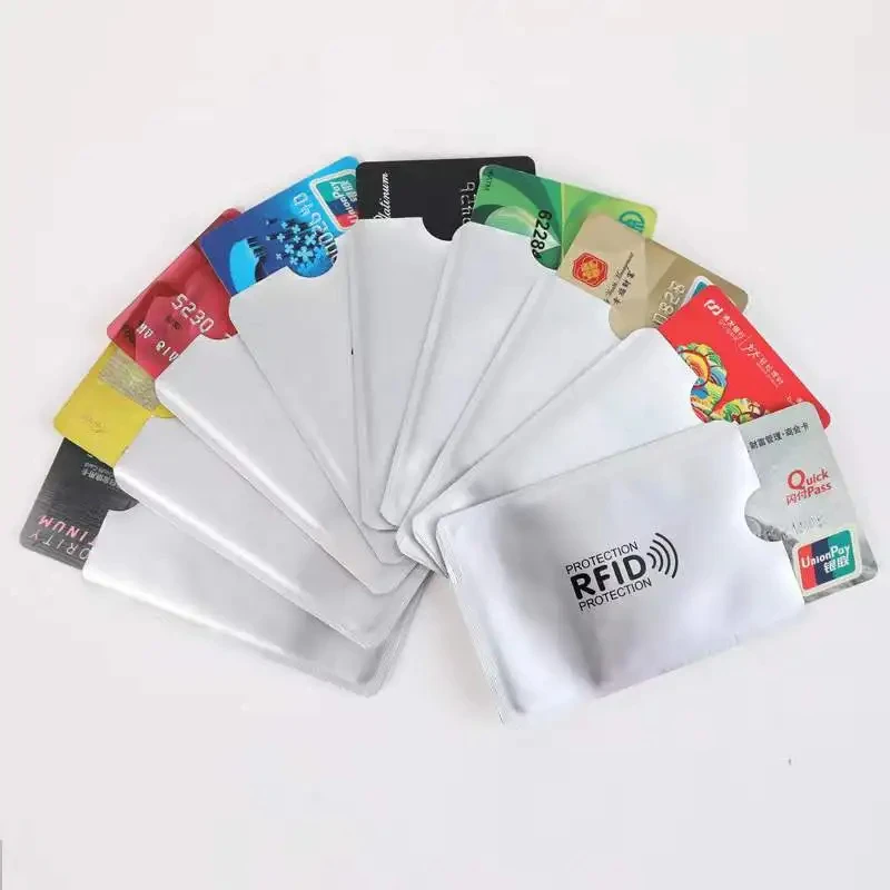 10Pcs Anti Rfid Card Holder Blocking Reader Lock Bank Card ID Card Case Protector Metal Credit Card Holder Aluminium Case