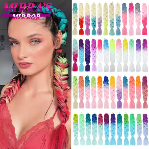 Colorful Jumbo Braiding Hair Extensions For Box Braids Synthetic Hair for Afro Braids Ombre Jumbo Braid Hair DIY Crochet Braid
