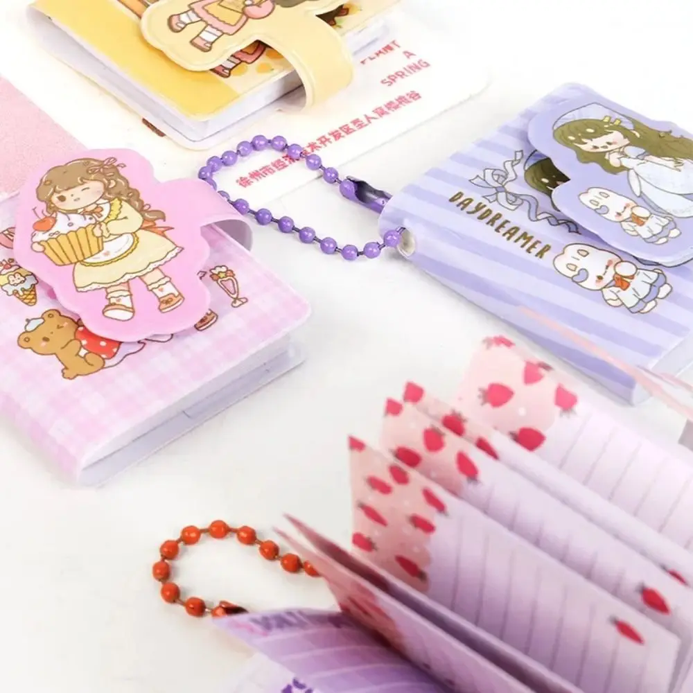 Portable Mini Planner Notebook Kawaii Cartoon Student Stationery Key Chain Diary Notepad Student
