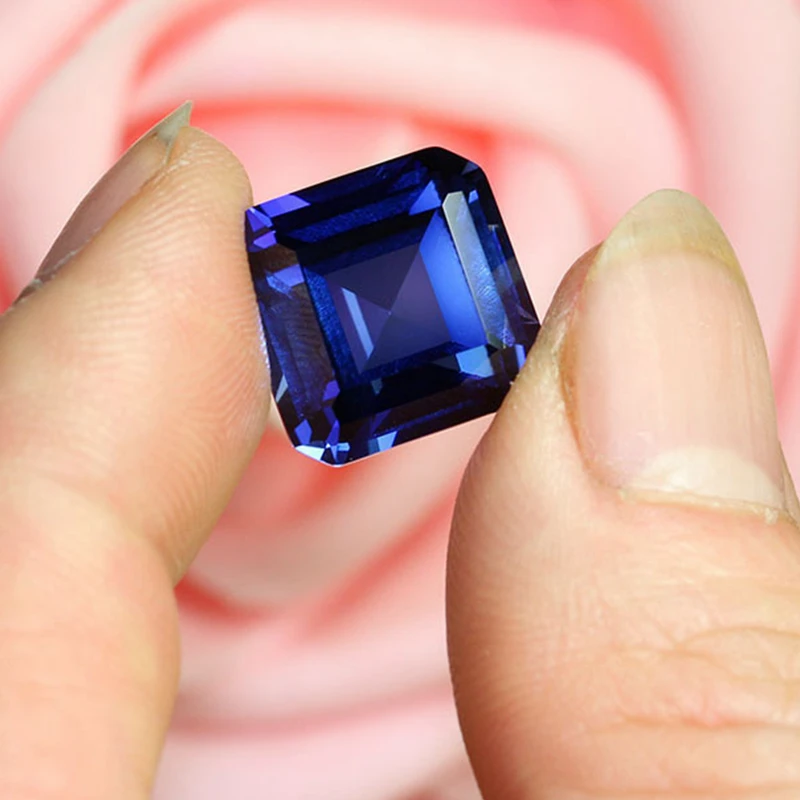 Hübscher loser blauer Saphir 10x10mm Asscher-Schliff loser Edelstein für Schmuckherstellung/Sammlung/Geschenk/Einsetzen Mohs-Härte Edelsteine – Detail 7