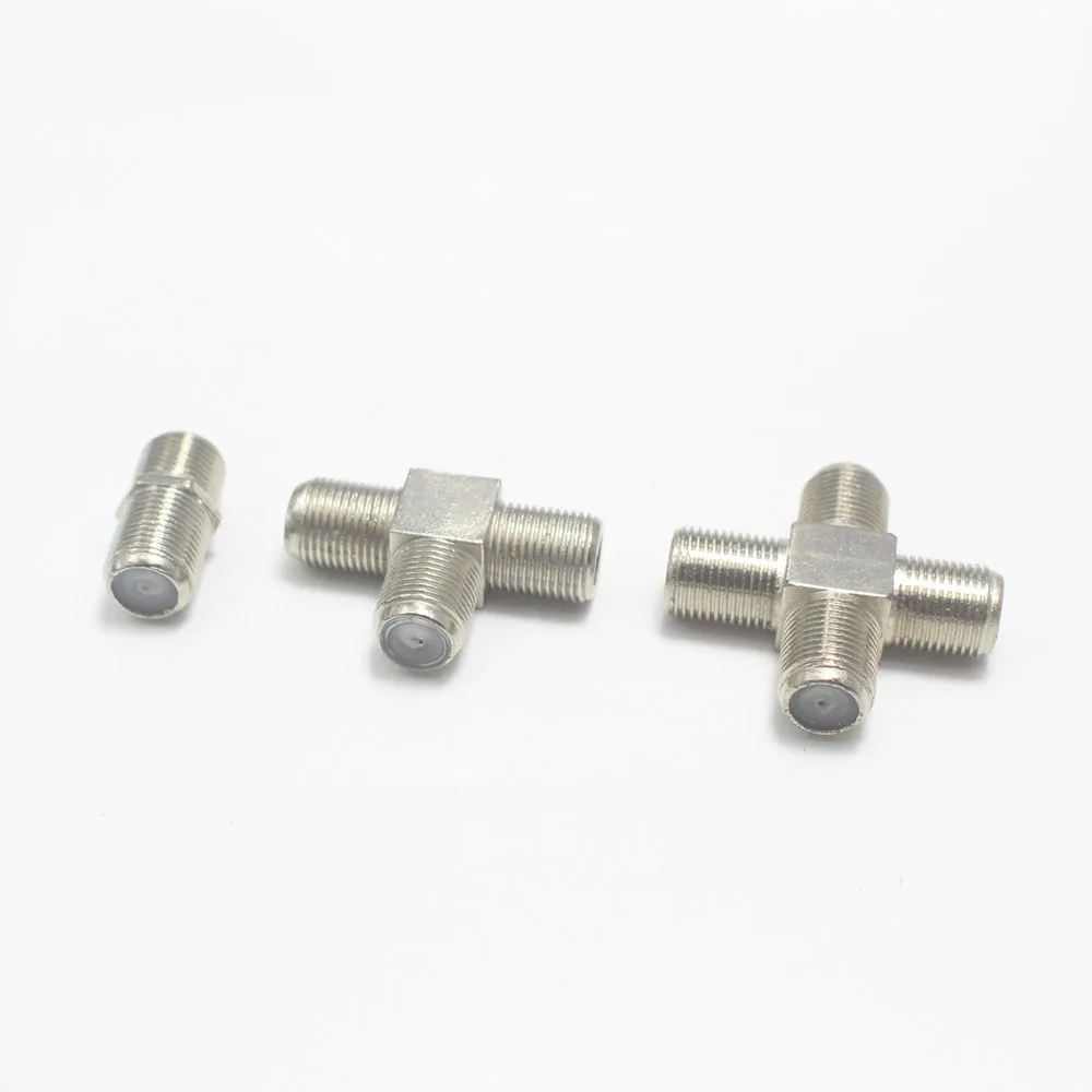 2pcs F Head TV Female to Female jack Closed-circuit Joint Plug 2P/3P/4P Antennas TV Coaxial Plugs Adapter Connector