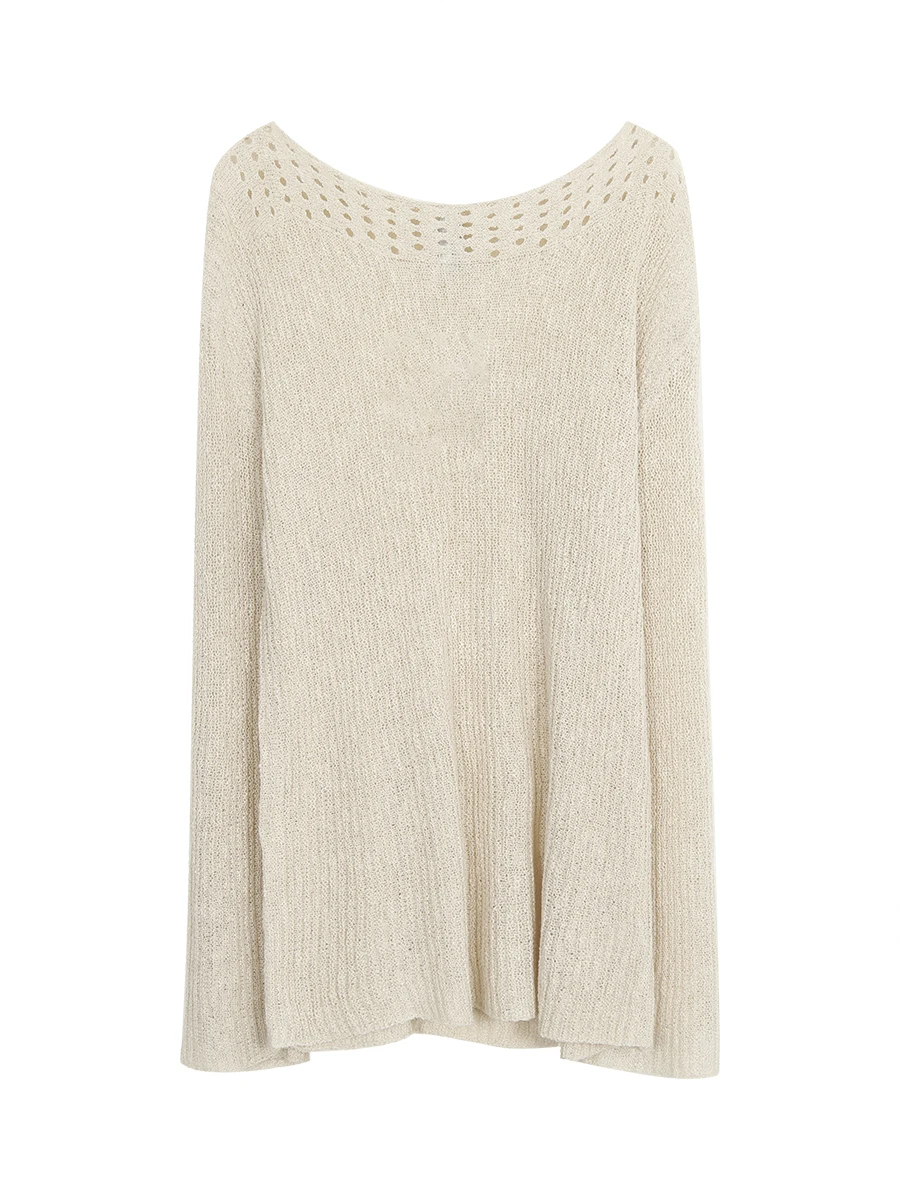 Zomer nieuwe losse gebreide zonbescherming top uitgehold oulder ontwerp dames bovenkleding airconditioning irt rood Celebri...