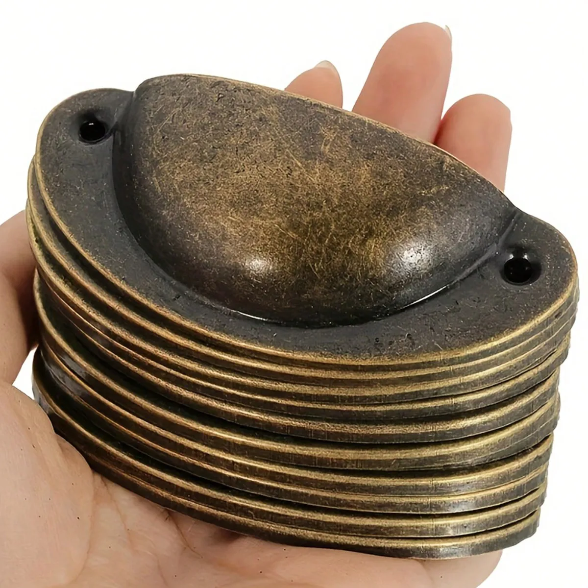 10 Stück Retro-Stil-Griffe in Muschelform für Schubladen, Schränke, geeignet für Wohnmöbel, Hardware-Griffe, Schubladengriffe