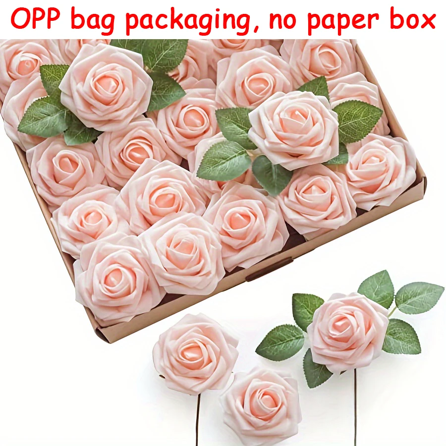 25pcs Artificial Flowers, Fake Flowers Roses W/stem For DIY Wedding Bouquets Centerpieces Arrangements Party Home Decorations image 3