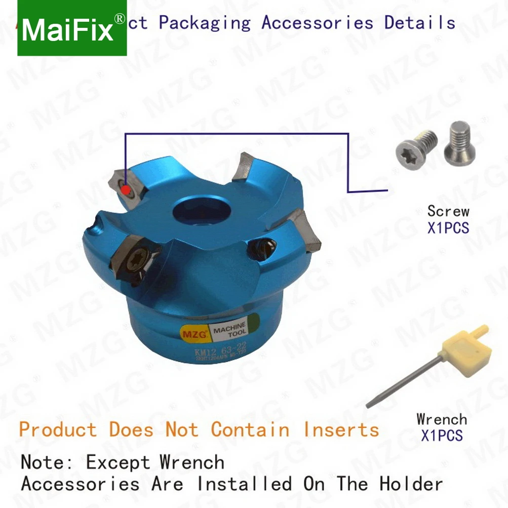 MaiFix KM12 Face Aluminium Plane Head End Milling Cutter SEHT1204 Insert CNC Machine Tool Holder