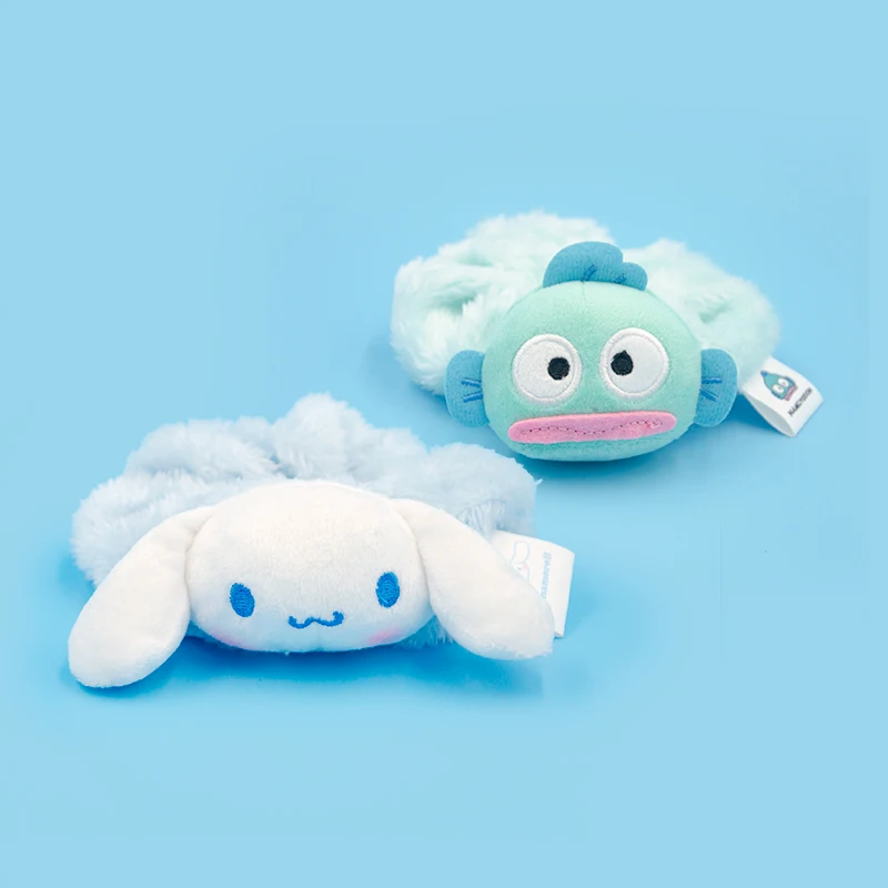 Sanrio Headbands Plush Head Rope Cinnamoroll Cute My Melody Kuromi Scrunchie Hangyodon Cartoon Hair Accessories Toys For Girls