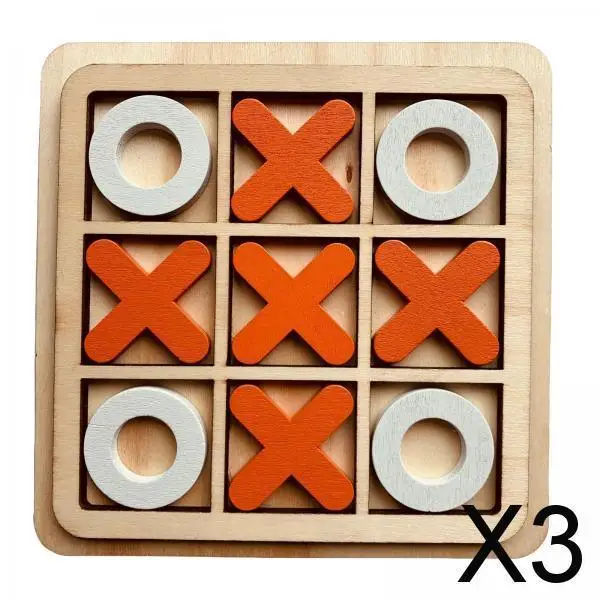 2-6pack Classical Wooden Board Tic TAC Toe Game Funny Table Game for Adult