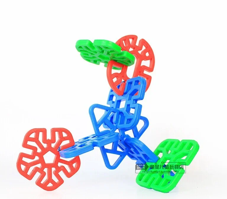 Kindergarten Supplies Slice Blocks  Blocks Desktop Assembling Snowflake Building Blocks Bagged Toy