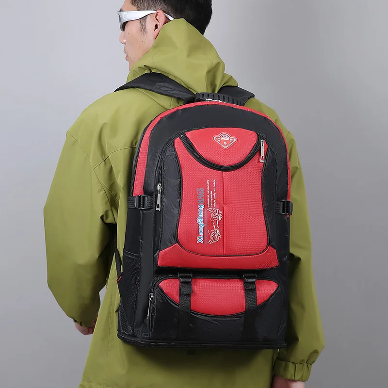 Large-capacity Student School Bag Casual Solid Color Backpack Material Oxford Men New Backpack Multi-functional Simple Bag