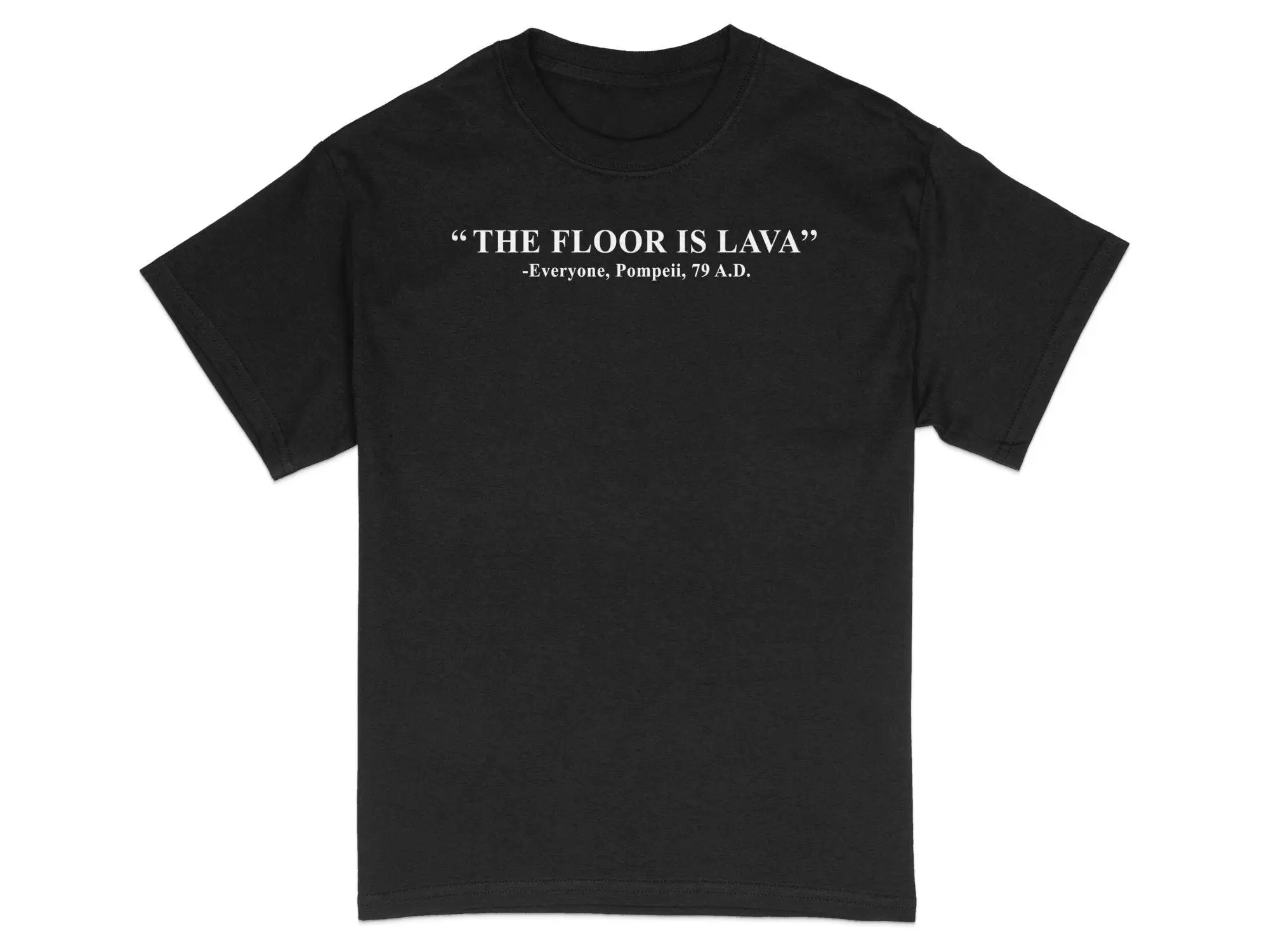 The Floor Is Lava Quote T Shirt Funny Historical Humor Unique Pompeii 79 A D Inspired for History Buffs