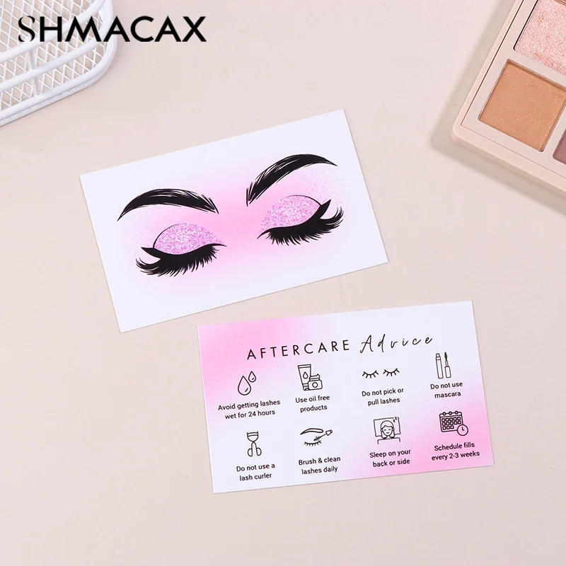 10/50Pcs Eyelash Card Lash Extension Aftercare Card Small Lash Business Card Loyalty Card Factory Supplier Wholesale