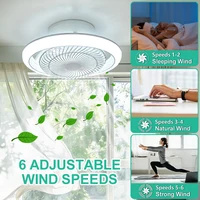 Modern Ceiling Fan With Light Remote Control APP 3 Color Dimmable Smart Fan Light 360° Rotating 6 Speed Chandelier Indoor Home 2