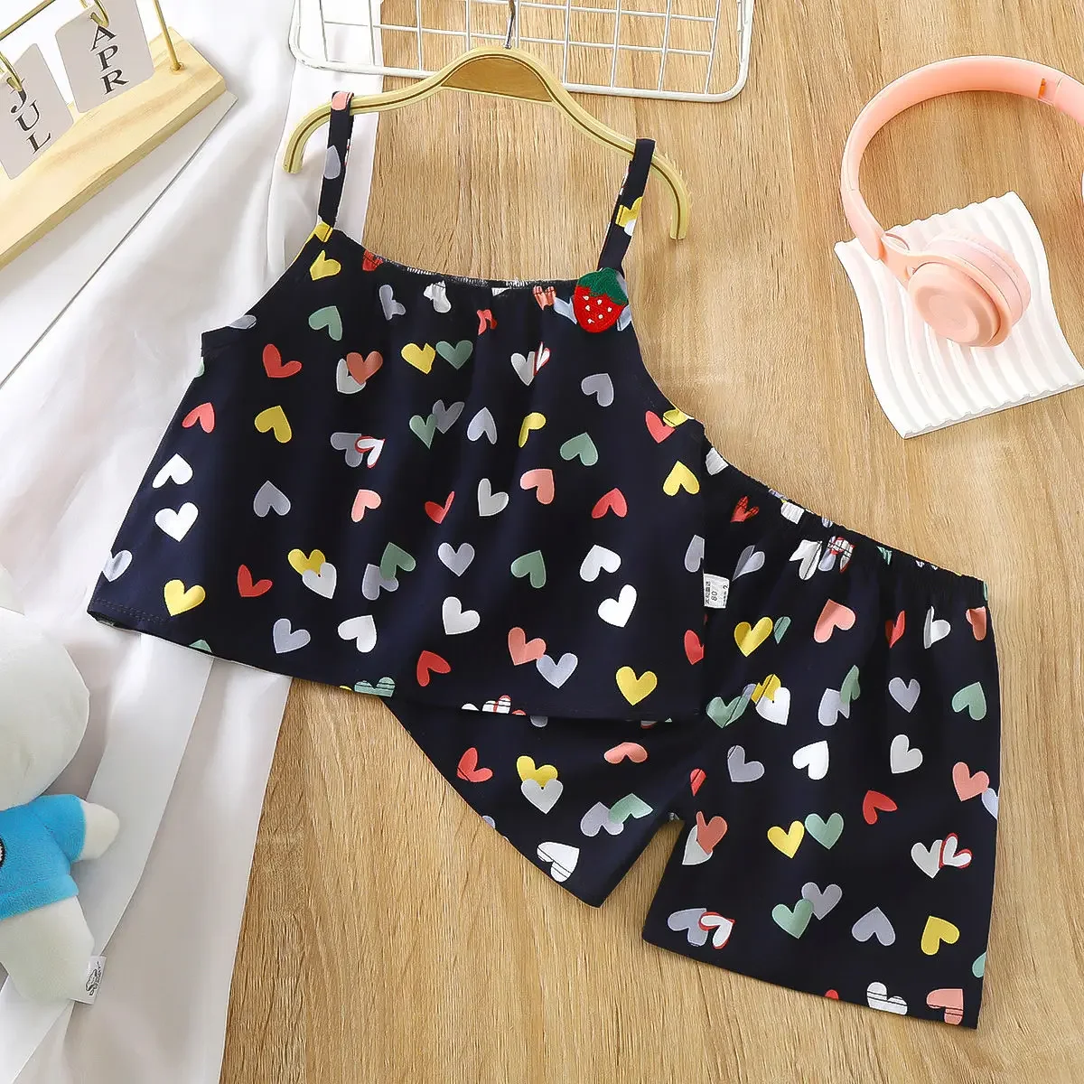 

Baby Clothes Summer Girl Baby Halter Top + Shorts 2Pcs Cotton Silk Cute Foreign Style Children's Loungewear Thin Toddler 0-4Y