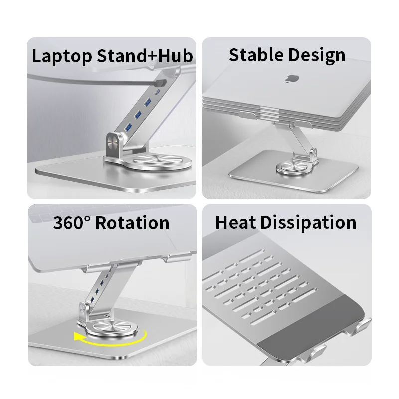 작업 및 게임용 냉각 팬과 USB 포트가 있는 다기능 노트북 스탠드