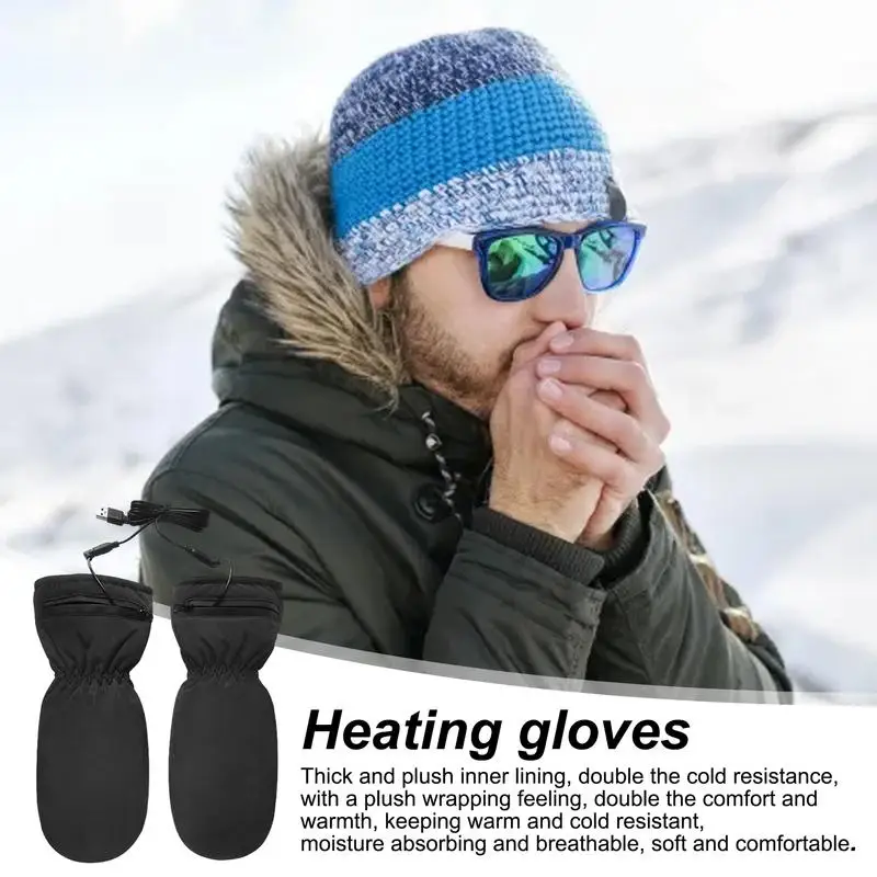 Heating Gloves Men Women Rechargeable Electric Heating Gloves Comfortable Heating Work Gloves Cold Weather Thermal Gloves For