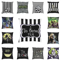 Luxury A Tim Burton Film Cushion Covers 40x40cm Polyester Horror Fantasy Movie Pillow for Car Square Pillowcase Home Decor