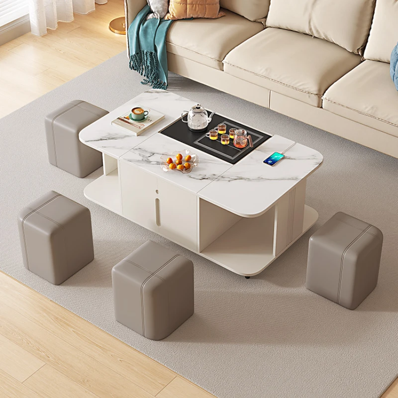 

Living Room Simple Modern Tea Table Small Apartment Stone Plate Kung Fu Tea Table Integrated Tea Table