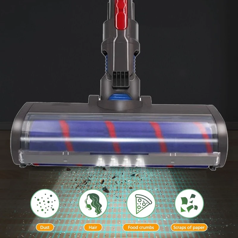 Для Dyson V15 V11 V10 V8 V7 насадка для пылесоса мягкая роликовая щетка замена с подсветкой для пыли для очистителя твердой древесины