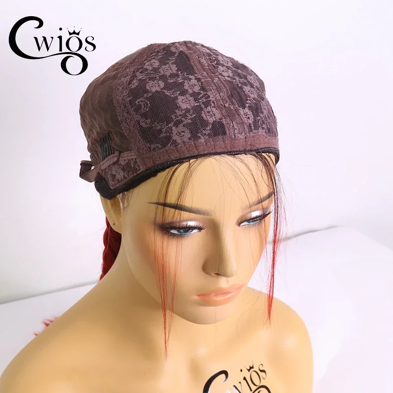 Cwigs macio preto peruca sintética cosplay perucas trançadas para preto feminino máquina feita resistente ao calor vermelho mel loira caixa trança