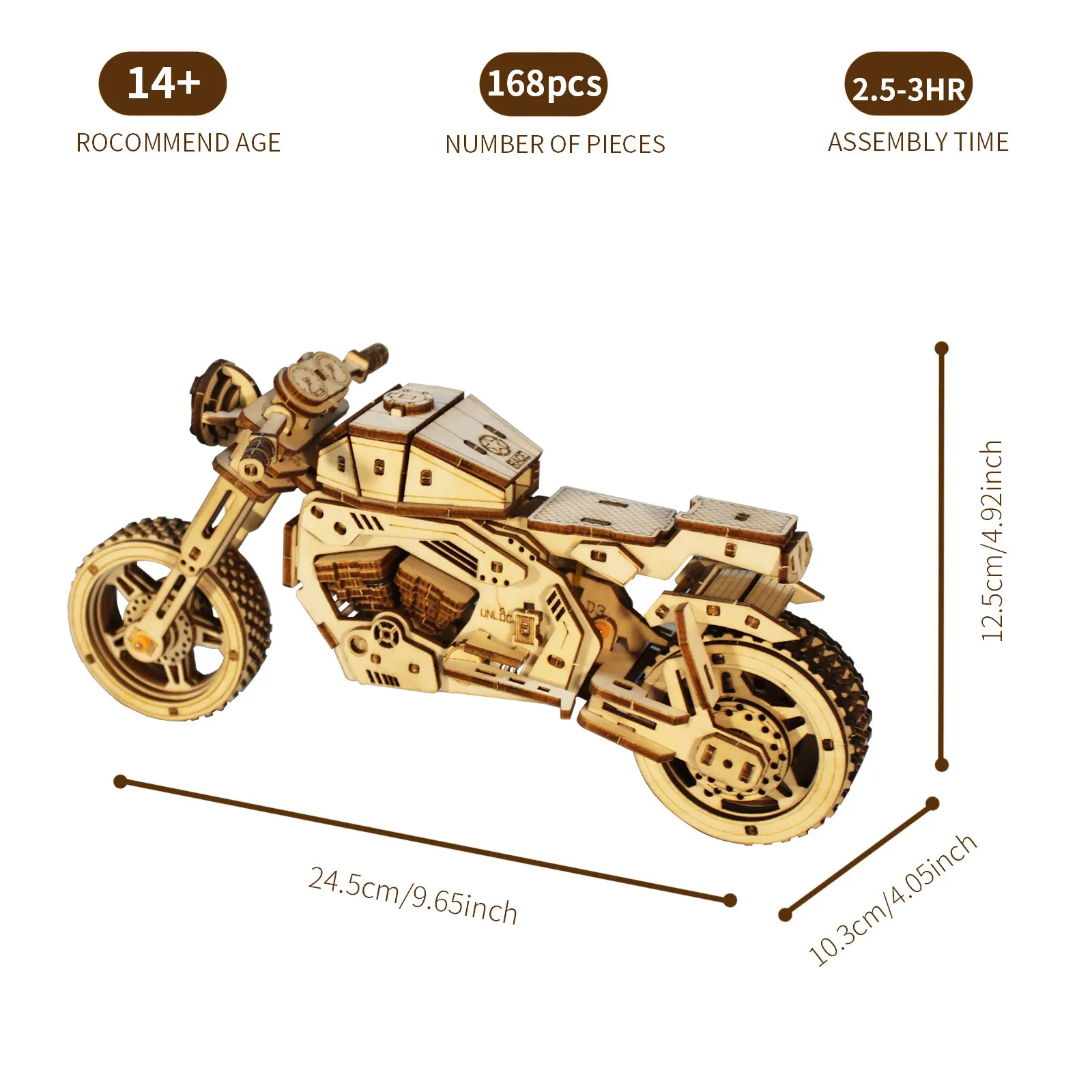 3D Wooden Puzzle Motorcycle Model Kits To Build Wooden Construction Handmade Craft Unique Gift Christmas