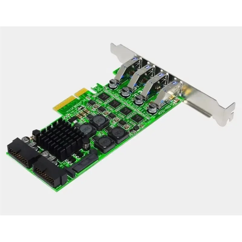 AU61-Add On Card PCI Express USB 3.0 PCI-E 19 Pin USB 3.0 Adapter PCI-E To USB 3.0 Controller USB3.0 Expansion Cardperiphe