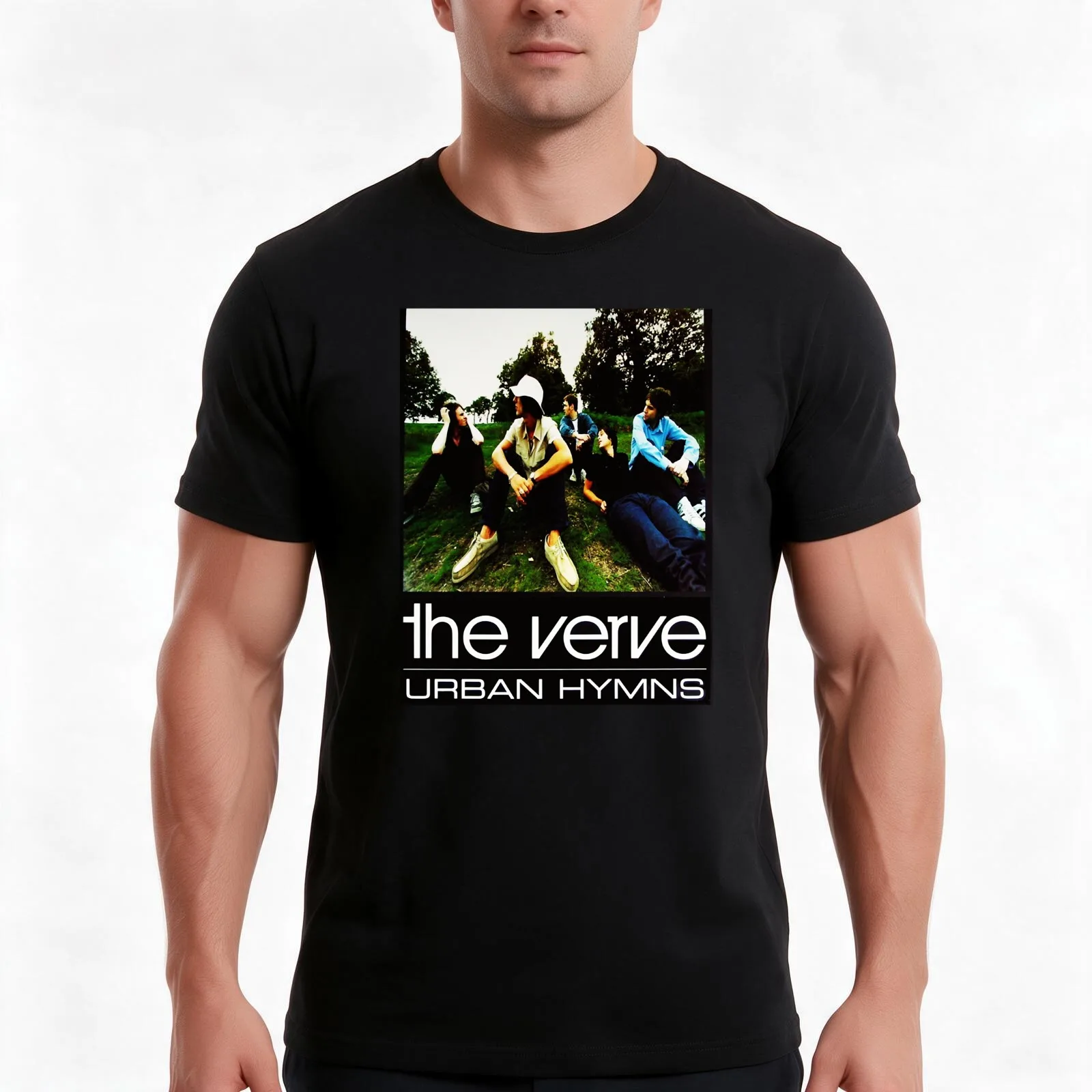 THE VERVE BAND T-Shirt, Summer Casual Cotton Tee, Oversized Streetwear Tops, Vintage Graphic Print, Loose Fit Short Sleeve