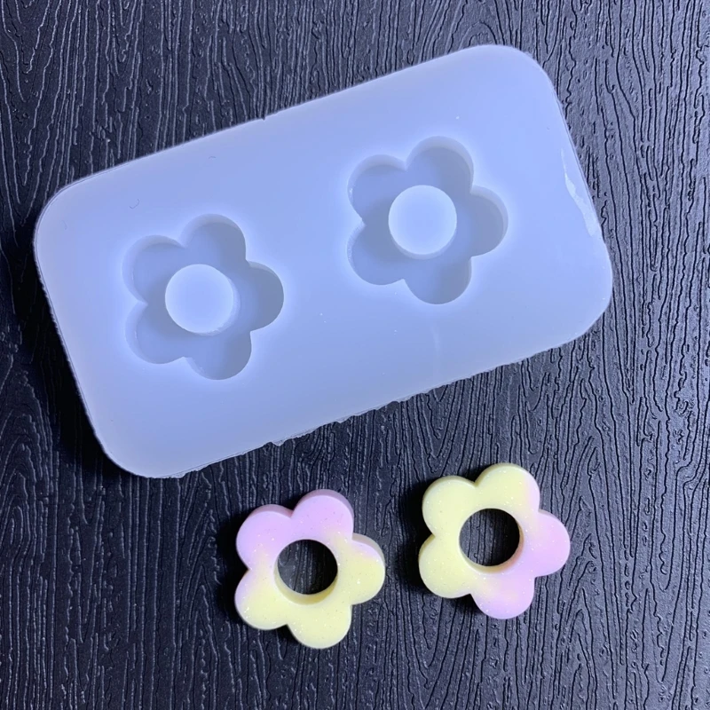 DIY لطيف صغير الجوف زهرة على شكل المعلقات قالب من السيليكون اليدوية قلادة أقراط سلسلة مفاتيح سحرية الحلي قالب راتنجات الايبوكسي