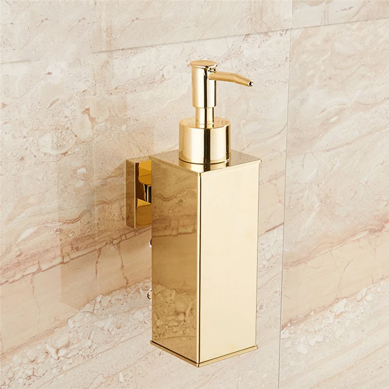 Liquid Soap Dispenser Bathroom Wall Mounted Gold Shower Gel Detergent Shampoo Bottle for Kitchen Hotel Home