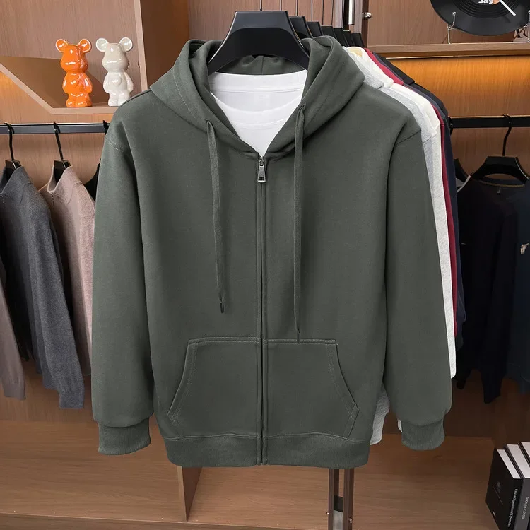 Herren-Kapuzenjacke mit Reißverschluss – Premium-Baumwollmischung, Weich & Langlebig, Unisex Übergrößen-Hoodie für Outdoor und Wandern – Detail 38