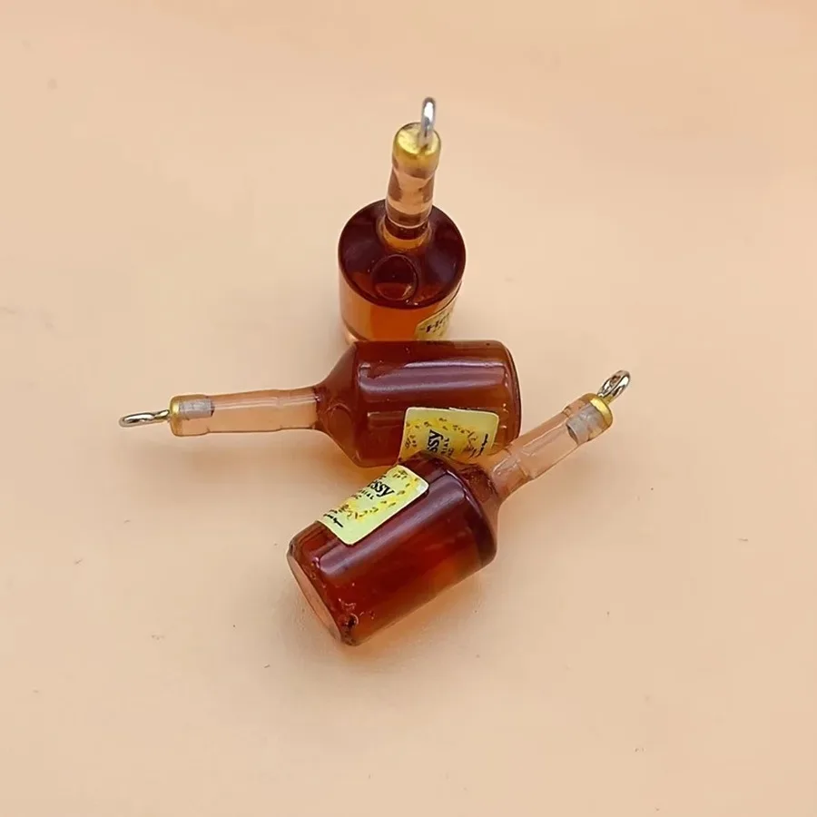 2 قطعة/الوحدة الراتنج محاكاة ثلاثية الأبعاد زجاجة الكحول سحر قلادة ل القرط المفاتيح Diy بها بنفسك صنع المجوهرات النتائج الإكسسوارات