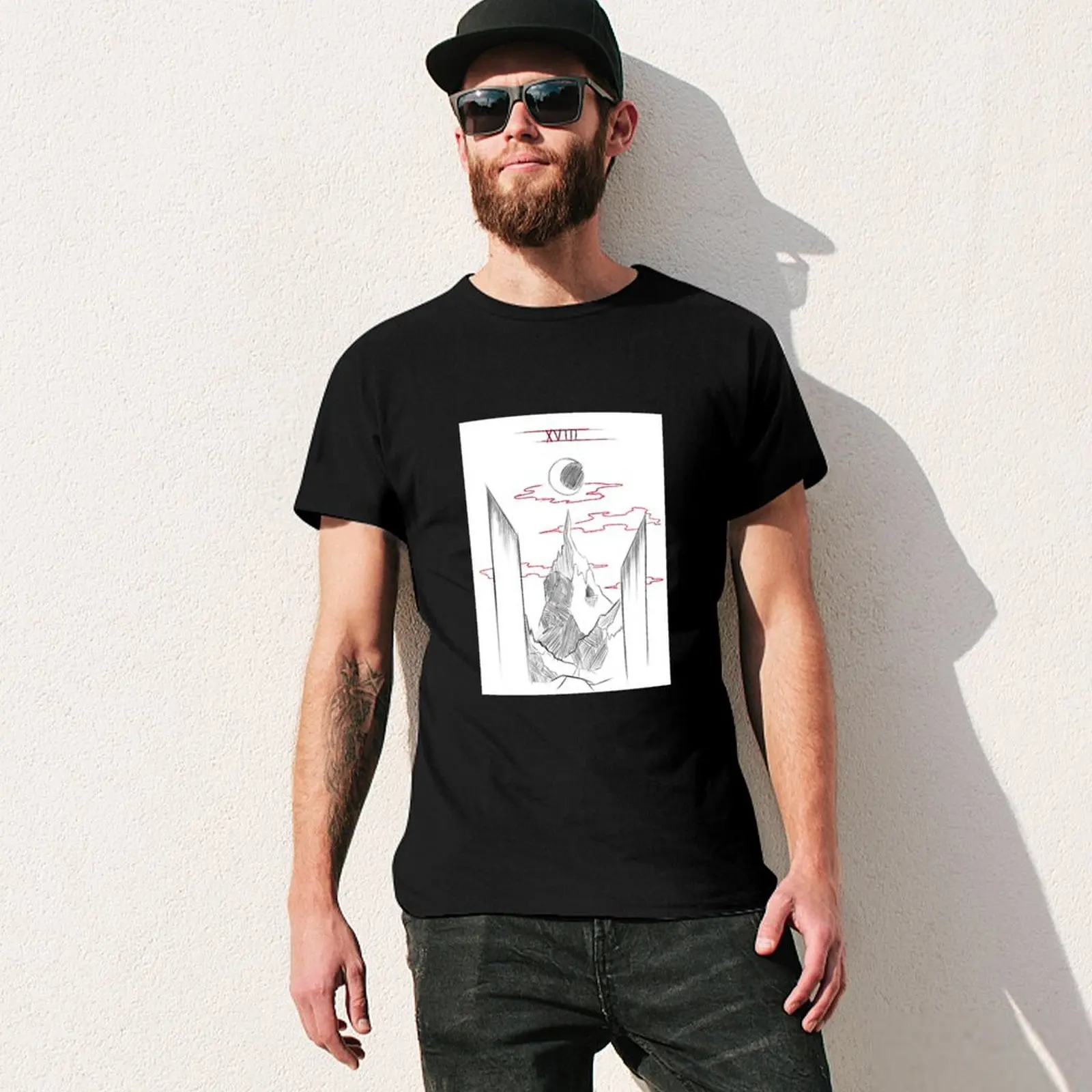 The Moon Tarot T-Shirt summer shirt customs oversized t shirt mens t shirt