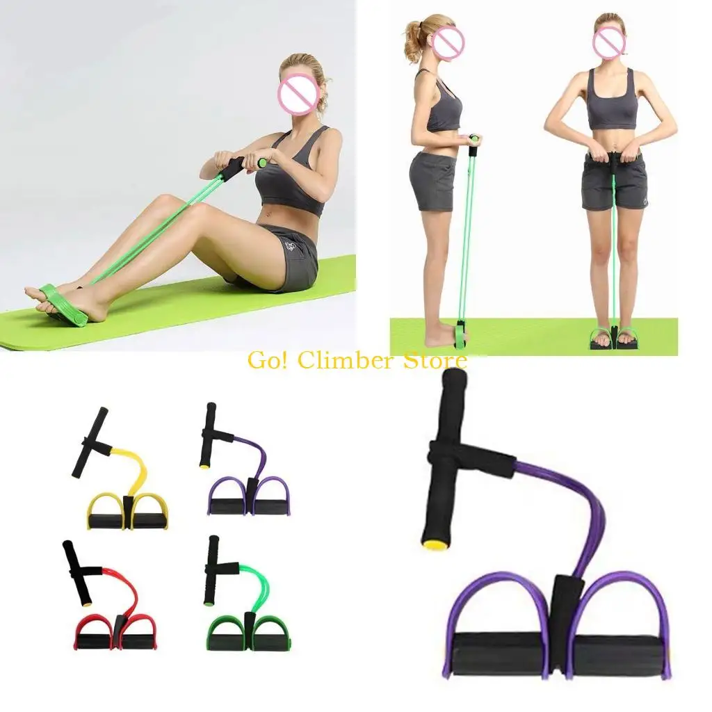 

Q84C Tension Rope 2 Tube Puller Pedal Ankle Abdominal Exerciser Fitness Elastic Sit Up Pull Rope Home Gym Training Equipment