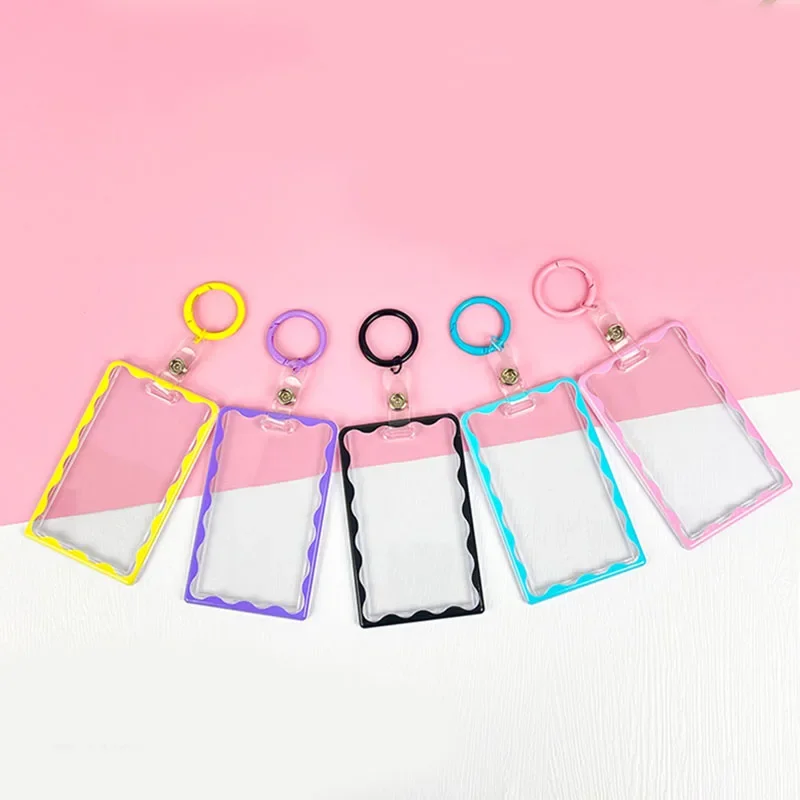 Acrylic Student Card Holder Transparent 3 Inch Card Holder Photo Sleeves Bus Card Student Card Case Photo Protector
