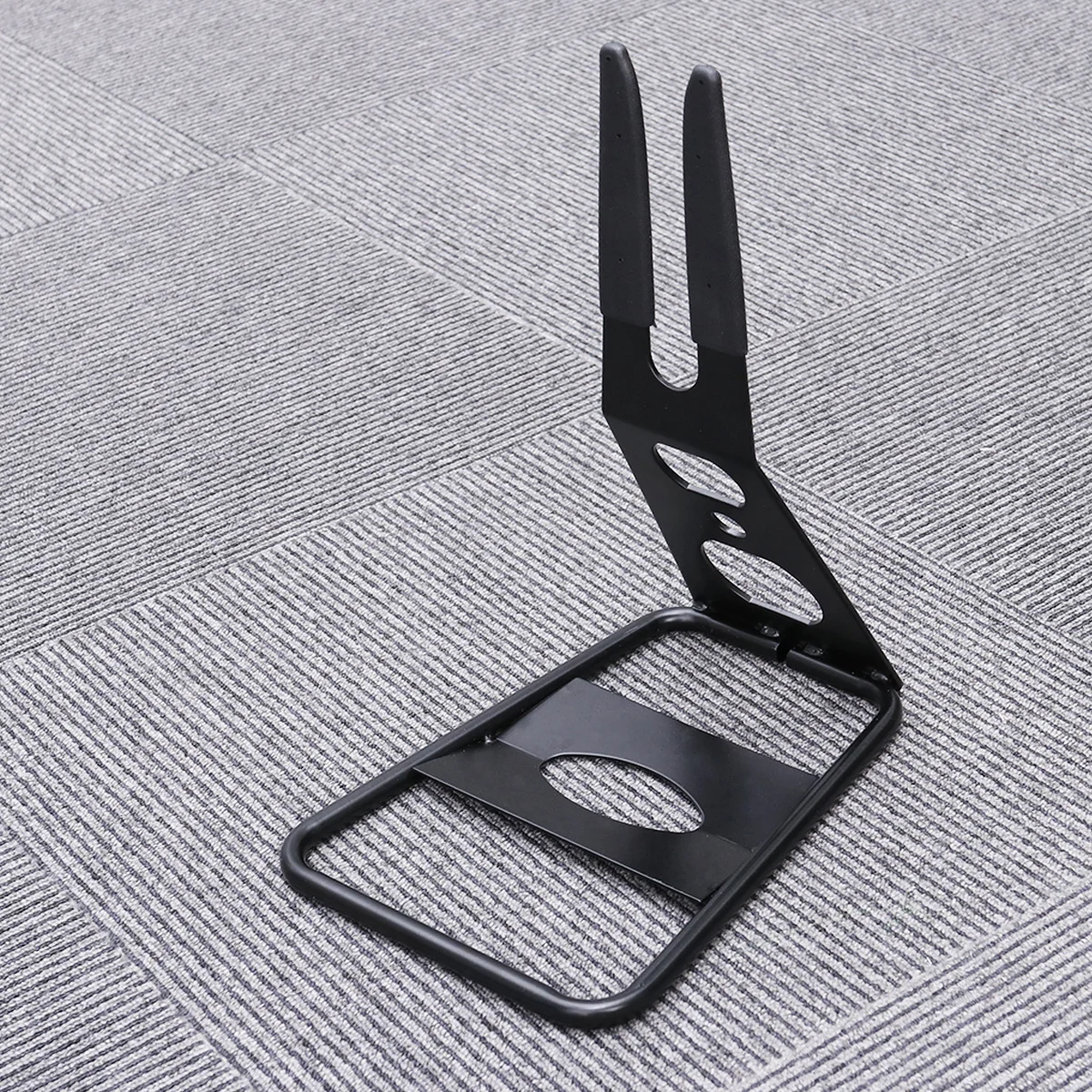 

Double Rod Bike Parking Rack Metal Floor Stand for Mountain and Cycling Bikes Portable Folding Storage Black